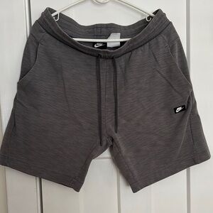 Nike Gray Athletic Shorts with Drawstring and Comfortable Fit